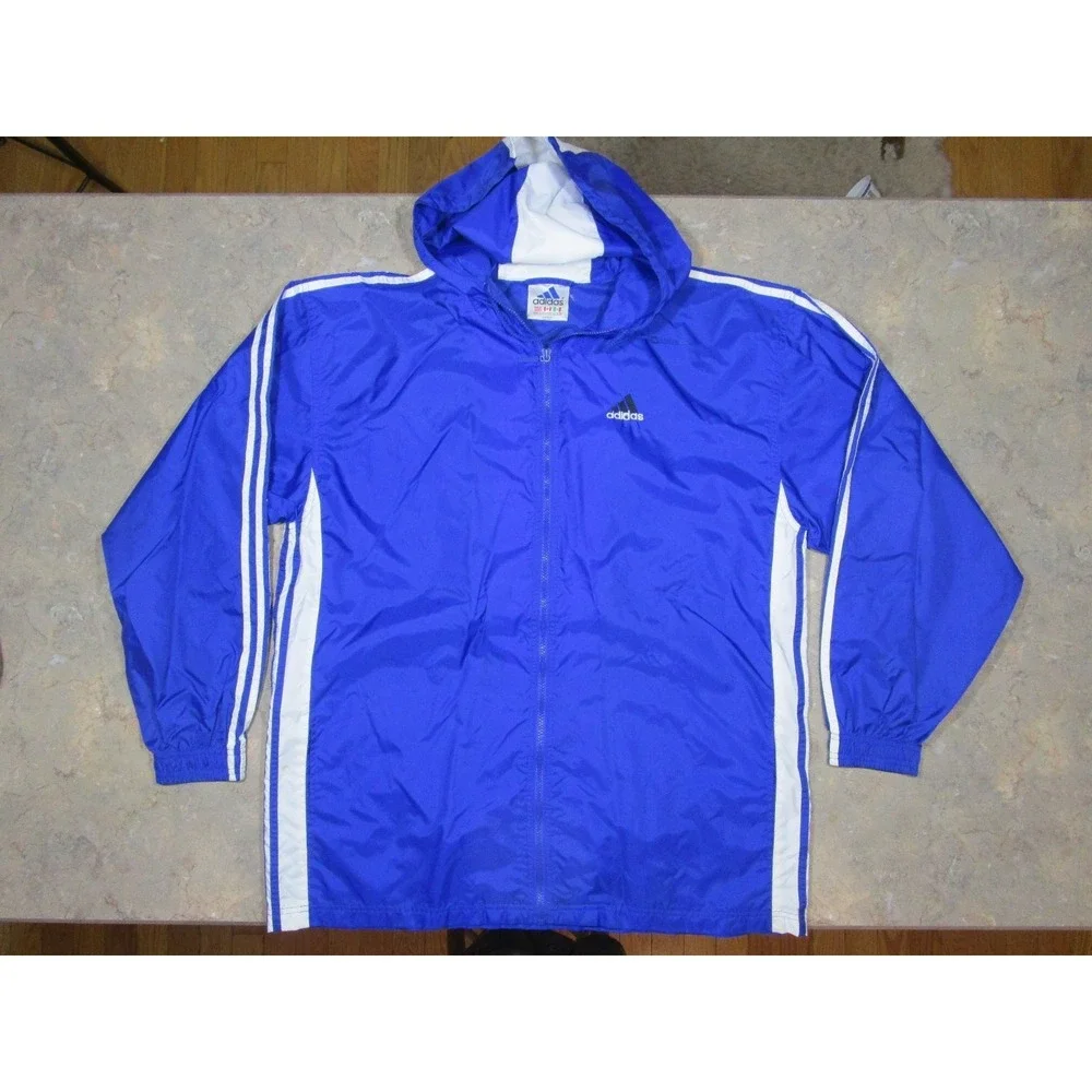 ADIDAS CLIMAPROOF  MENS XL  FULL ZIPPER HOODED LIGHTWEIGHT JACKET